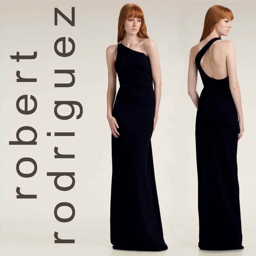 Robert Rodriguez Claudia Black Gold Cocktail Gown
